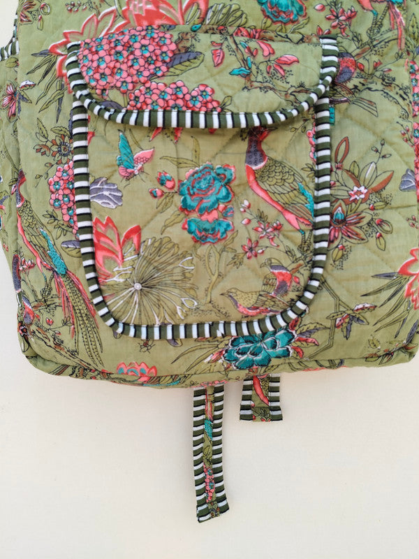 Cotton Quilt Patchwork Backpack Cotton Indian Laptop Bag Hand Bohemian Hippie Tote Backpack cotton patch work tote bag reversible bag - 11