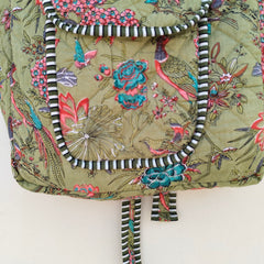 Cotton Quilt Patchwork Backpack Cotton Indian Laptop Bag Hand Bohemian Hippie Tote Backpack cotton patch work tote bag reversible bag - 11