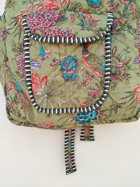 Cotton Quilt Patchwork Backpack Cotton Indian Laptop Bag Hand Bohemian Hippie Tote Backpack cotton patch work tote bag reversible bag - 11