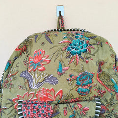 Cotton Quilt Patchwork Backpack Cotton Indian Laptop Bag Hand Bohemian Hippie Tote Backpack cotton patch work tote bag reversible bag - 11