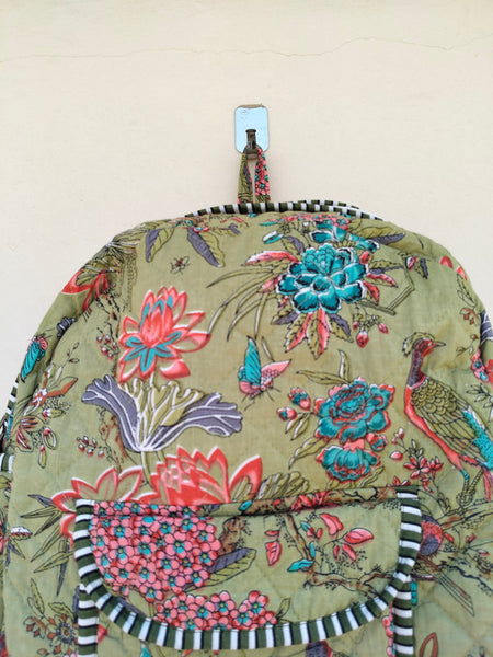 Cotton Quilt Patchwork Backpack Cotton Indian Laptop Bag Hand Bohemian Hippie Tote Backpack cotton patch work tote bag reversible bag - 11