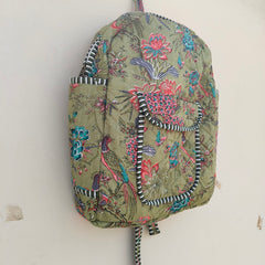 Cotton Quilt Patchwork Backpack Cotton Indian Laptop Bag Hand Bohemian Hippie Tote Backpack cotton patch work tote bag reversible bag - 11