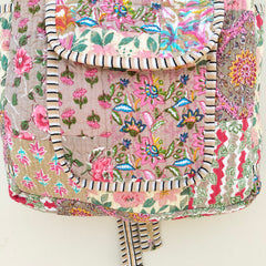 Cotton Quilt Patchwork Backpack Cotton Indian Laptop Bag Hand Bohemian Hippie Tote Backpack cotton patch work tote bag reversible bag - 10