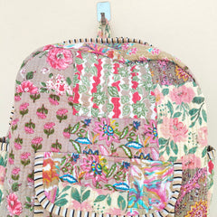 Cotton Quilt Patchwork Backpack Cotton Indian Laptop Bag Hand Bohemian Hippie Tote Backpack cotton patch work tote bag reversible bag - 10