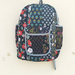 Cotton Quilt Patchwork Backpack Cotton Indian Laptop Bag Hand Bohemian Hippie Tote Backpack cotton patch work tote bag reversible bag - 9