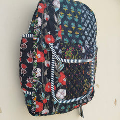 Cotton Quilt Patchwork Backpack Cotton Indian Laptop Bag Hand Bohemian Hippie Tote Backpack cotton patch work tote bag reversible bag - 9