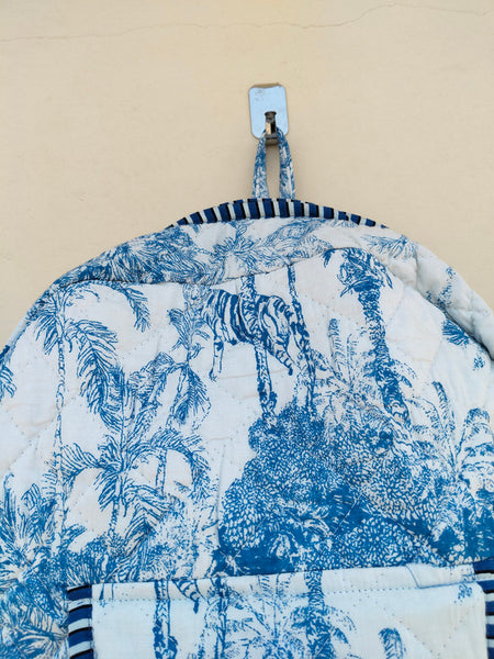 Cotton Quilt Patchwork Backpack Cotton Indian Laptop Bag Hand Bohemian Hippie Tote Backpack cotton patch work tote bag reversible bag - 8