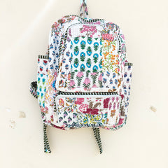 Cotton Quilt Patchwork Backpack Cotton Indian Laptop Bag Hand Bohemian Hippie Tote Backpack cotton patch work tote bag reversible bag - 7