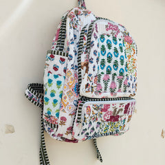 Cotton Quilt Patchwork Backpack Cotton Indian Laptop Bag Hand Bohemian Hippie Tote Backpack cotton patch work tote bag reversible bag - 7