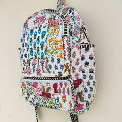 Cotton Quilt Patchwork Backpack Cotton Indian Laptop Bag Hand Bohemian Hippie Tote Backpack cotton patch work tote bag reversible bag - 7