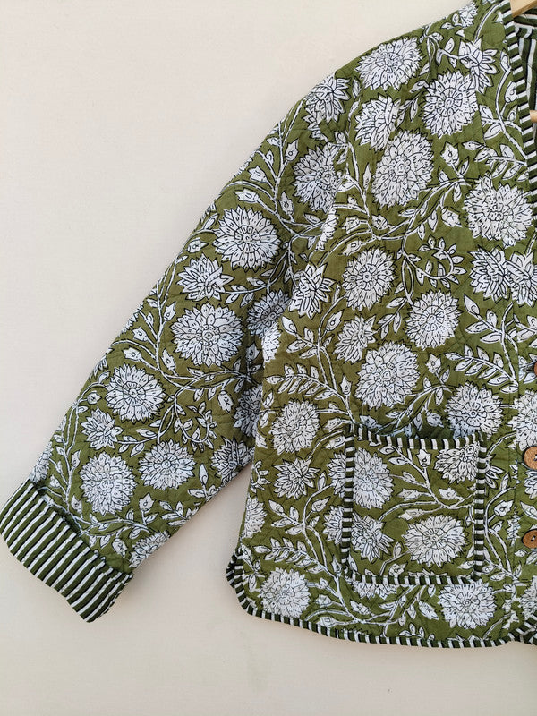 Cotton Handcrafted Kantha Quilted Reversible Patchwork Jacket Handmade Cotton Coat - 1