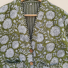 Cotton Handcrafted Kantha Quilted Reversible Patchwork Jacket Handmade Cotton Coat - 1