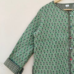 Cotton Handcrafted Kantha Quilted Reversible Patchwork Jacket Handmade Cotton Coat - 2
