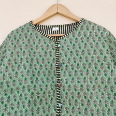 Cotton Handcrafted Kantha Quilted Reversible Patchwork Jacket Handmade Cotton Coat - 2