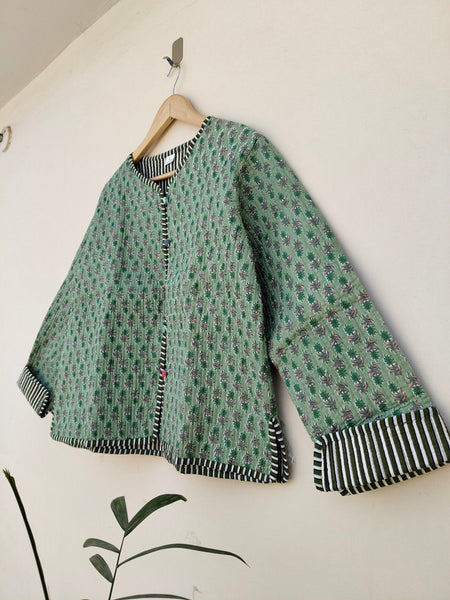 Cotton Handcrafted Kantha Quilted Reversible Patchwork Jacket Handmade Cotton Coat - 2