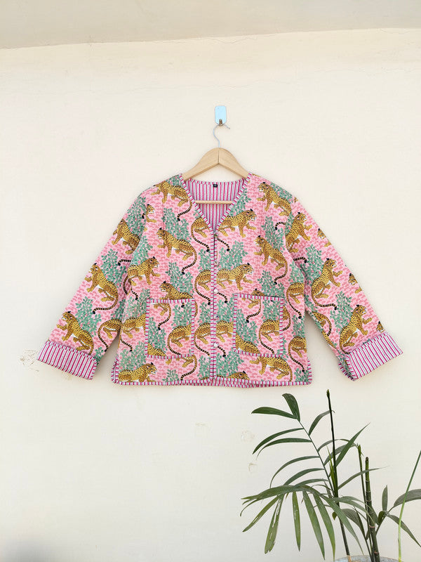 Cotton Handcrafted Kantha Quilted Reversible Patchwork Jacket Handmade Cotton Coat - 3