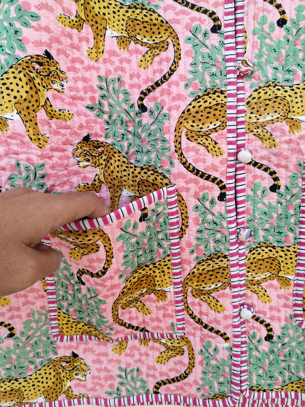 Cotton Handcrafted Kantha Quilted Reversible Patchwork Jacket Handmade Cotton Coat - 3