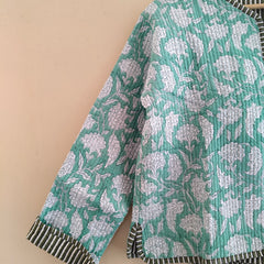 Cotton Handcrafted Kantha Quilted Reversible Patchwork Jacket Handmade Cotton Coat - 5