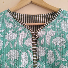 Cotton Handcrafted Kantha Quilted Reversible Patchwork Jacket Handmade Cotton Coat - 5