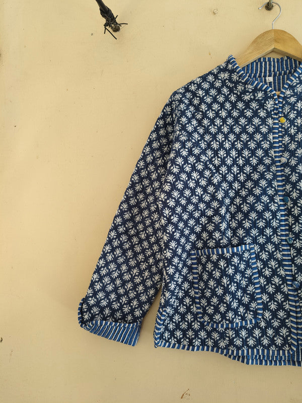 Cotton Handcrafted Kantha Quilted Reversible Patchwork Jacket Handmade Cotton Coat - 4