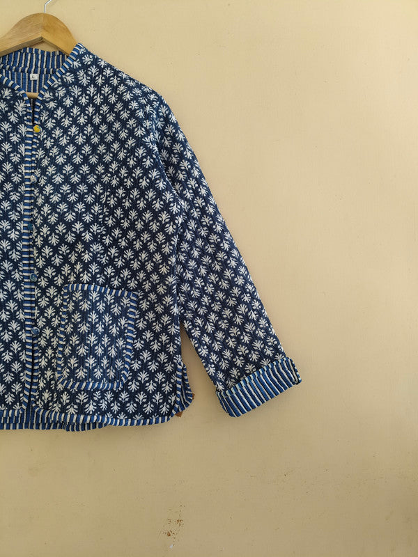 Cotton Handcrafted Kantha Quilted Reversible Patchwork Jacket Handmade Cotton Coat - 4