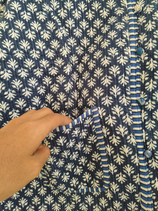 Cotton Handcrafted Kantha Quilted Reversible Patchwork Jacket Handmade Cotton Coat - 4