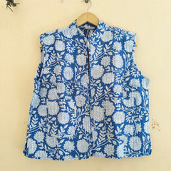 Cotton Handcrafted Kantha Quilted Reversible Patchwork Jacket Handmade Cotton Coat - 6