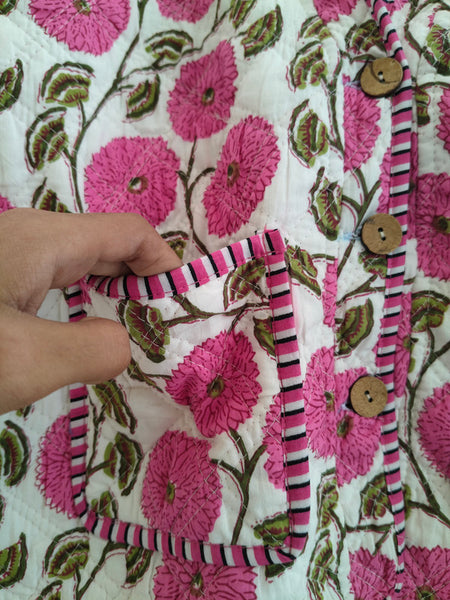 Cotton Handcrafted Kantha Quilted Reversible Patchwork Jacket Handmade Cotton Coat - 7