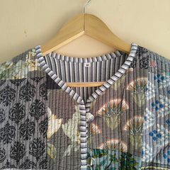 Cotton Handcrafted Kantha Quilted Reversible Patchwork Jacket Handmade Cotton Coat - 11