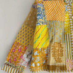 Cotton Handcrafted Kantha Quilted Reversible Patchwork Jacket Handmade Cotton Coat - 9