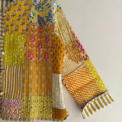 Cotton Handcrafted Kantha Quilted Reversible Patchwork Jacket Handmade Cotton Coat - 10