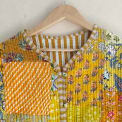 Cotton Handcrafted Kantha Quilted Reversible Patchwork Jacket Handmade Cotton Coat - 10