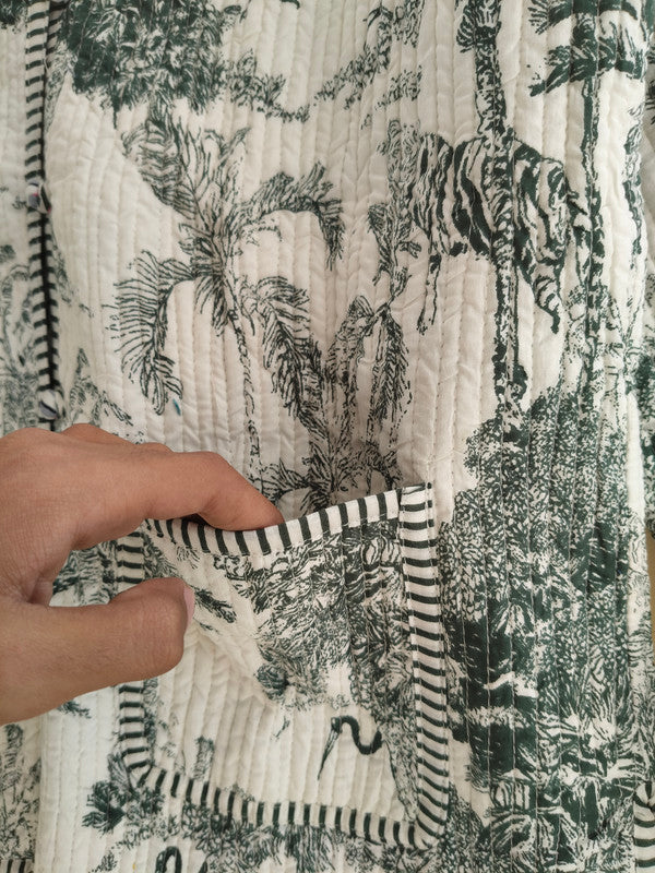 Cotton Handcrafted Kantha Quilted Reversible Patchwork Jacket Handmade Cotton Coat - 8