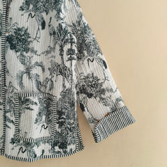 Cotton Handcrafted Kantha Quilted Reversible Patchwork Jacket Handmade Cotton Coat - 8