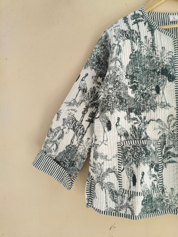 Cotton Handcrafted Kantha Quilted Reversible Patchwork Jacket Handmade Cotton Coat - 8