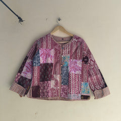 Cotton Handcrafted Kantha Quilted Reversible Patchwork Jacket Handmade Cotton Coat - 12