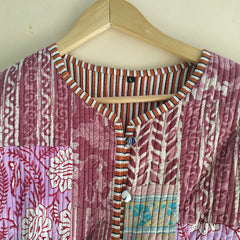 Cotton Handcrafted Kantha Quilted Reversible Patchwork Jacket Handmade Cotton Coat - 12