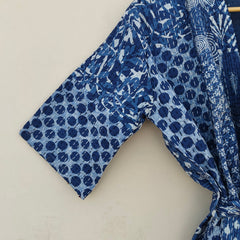 Beautiful Shade Patchwork Handmade Silk Kantha Kimono,Bath Robe,Indian Kantha,Traditional Robe,Bridemade,Longewear/Gift someone Special - 16