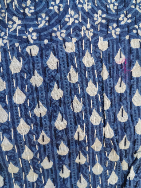 Beautiful Shade Patchwork Handmade Silk Kantha Kimono,Bath Robe,Indian Kantha,Traditional Robe,Bridemade,Longewear/Gift someone Special - 16