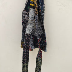 Beautiful Shade Patchwork Handmade Silk Kantha Kimono,Bath Robe,Indian Kantha,Traditional Robe,Bridemade,Longewear/Gift someone Special - 11