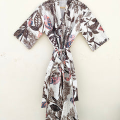 Beautiful Shade Patchwork Handmade Silk Kantha Kimono,Bath Robe,Indian Kantha,Traditional Robe,Bridemade,Longewear/Gift someone Special - 15