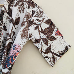 Beautiful Shade Patchwork Handmade Silk Kantha Kimono,Bath Robe,Indian Kantha,Traditional Robe,Bridemade,Longewear/Gift someone Special - 15