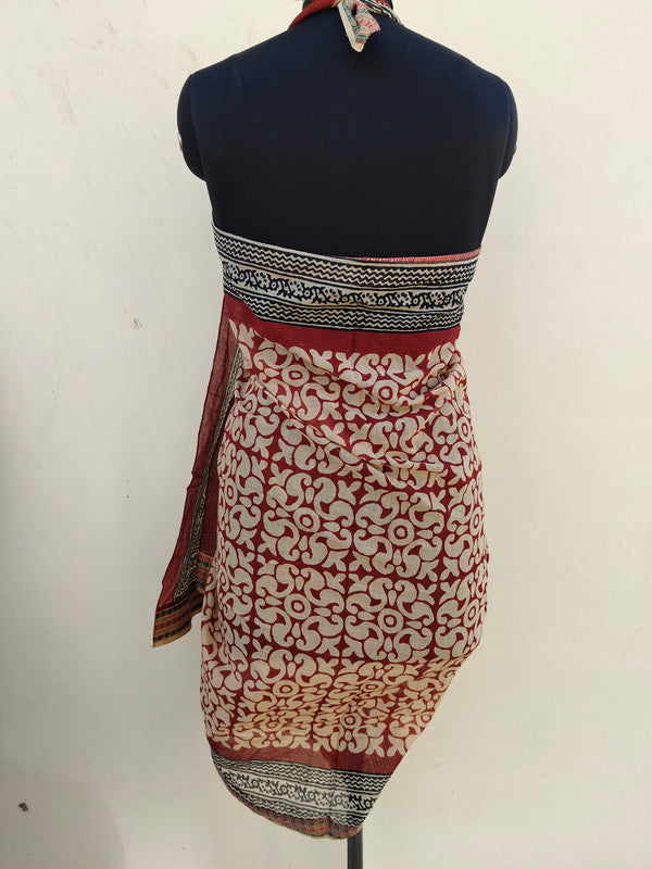 Hand Block Printed Cotton Sarongs & Scarves - Lightweight Summer Dupattas & Beachwear Gifts for Her - 21