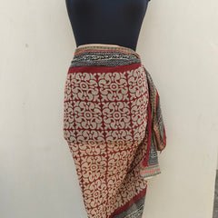 Hand Block Printed Cotton Sarongs & Scarves - Lightweight Summer Dupattas & Beachwear Gifts for Her - 21