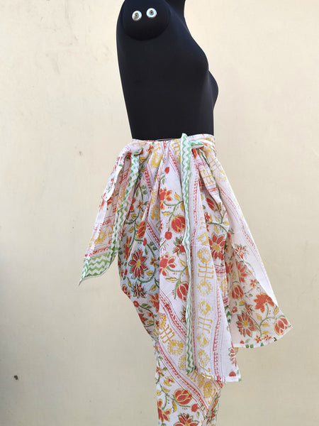 Hand Block Printed Cotton Sarongs & Scarves - Lightweight Summer Dupattas & Beachwear Gifts for Her - 20