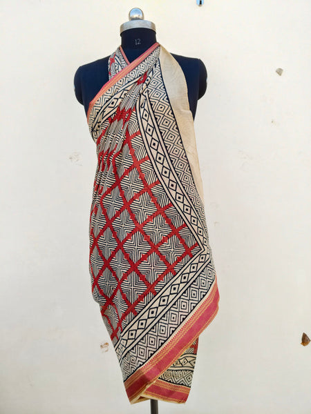 Hand Block Printed Cotton Sarongs & Scarves - Lightweight Summer Dupattas & Beachwear Gifts for Her - 17