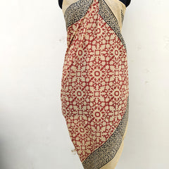 Hand Block Printed Cotton Sarongs & Scarves - Lightweight Summer Dupattas & Beachwear Gifts for Her - 14