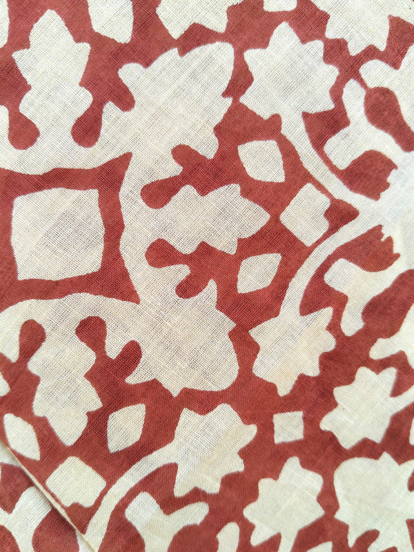 Hand Block Printed Cotton Sarongs & Scarves - Lightweight Summer Dupattas & Beachwear Gifts for Her - 14