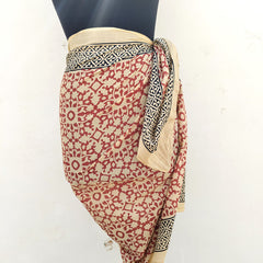 Hand Block Printed Cotton Sarongs & Scarves - Lightweight Summer Dupattas & Beachwear Gifts for Her - 14