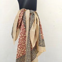 Hand Block Printed Cotton Sarongs & Scarves - Lightweight Summer Dupattas & Beachwear Gifts for Her - 14